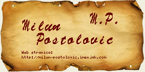 Milun Postolović vizit kartica